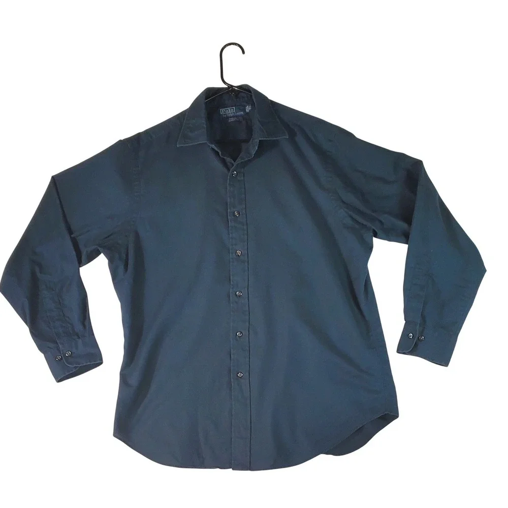 Polo‎ Ralph Lauren Curham Classic Fit Navy Blue  Button Down Shirt 16.5 34/35